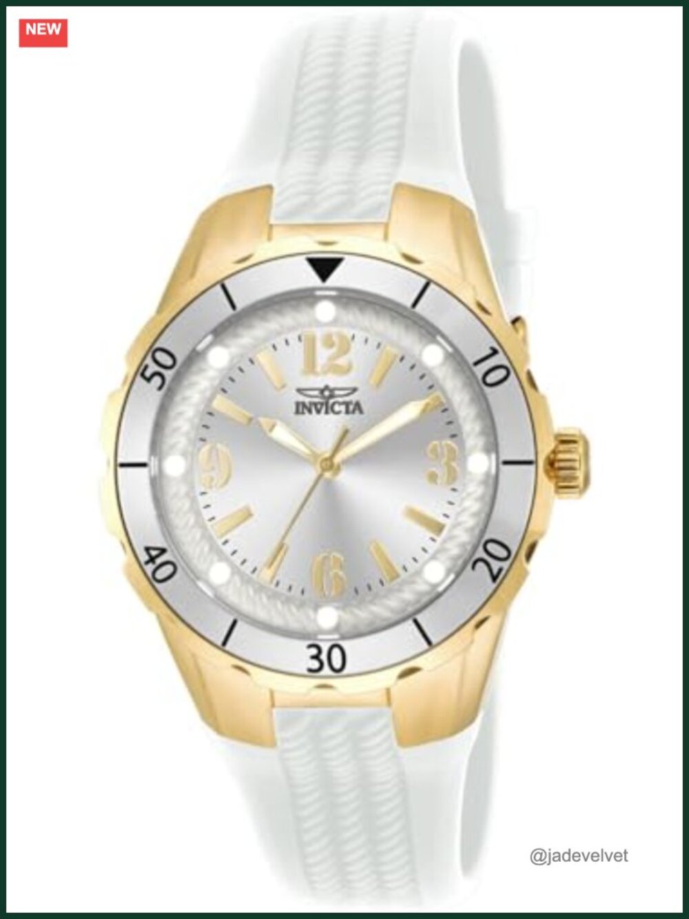 Invicta Angel White Dial Polyurethane Ladies Watch Quartz